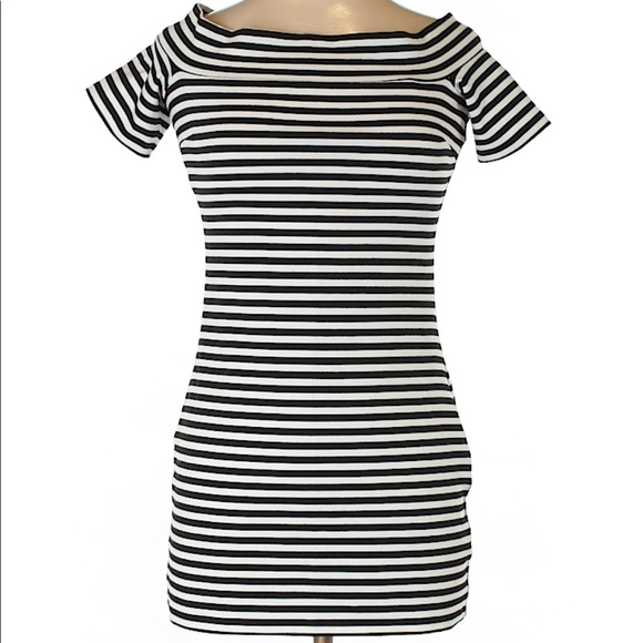 Striped Boatneck Mini Dress - Picture 6 of 6